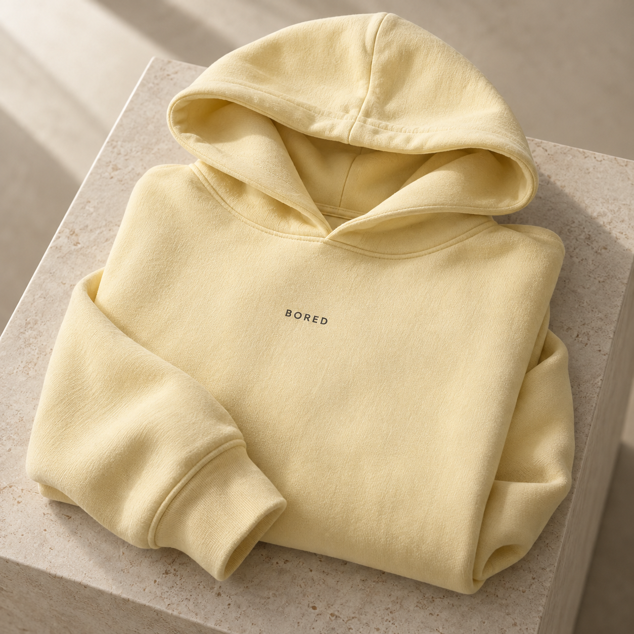 Butter yellow HUSHLY hoodie BORED