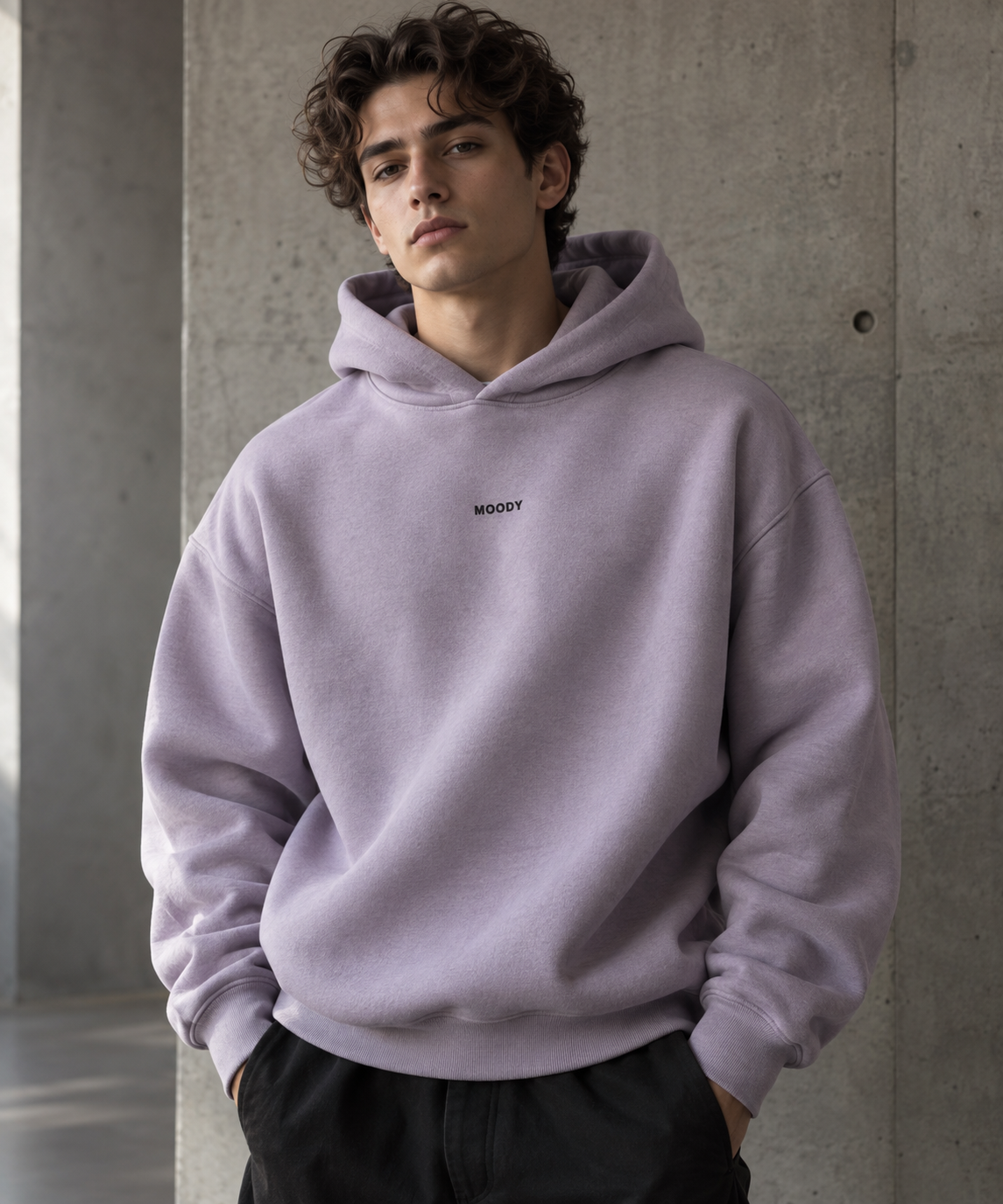 Misty lilac HUSHLY hoodie MOODY